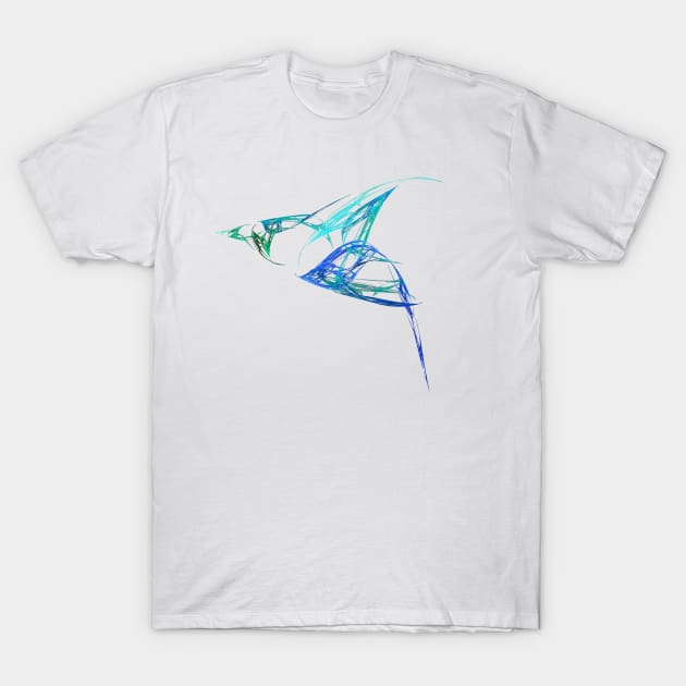 Line Drawings - Bluebird in Flight T-Shirt by SusanSavad